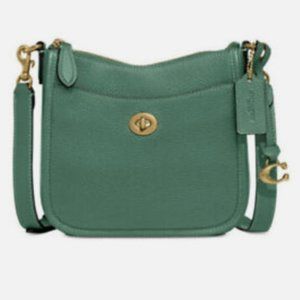 Coach Chaise Pebble Leather Bright Green Crossbody - Used